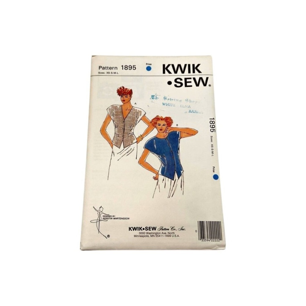 Kwik Sew 1895 Womans Top Blouse Size XS S M‎ L Sewing Pattern Uncut
